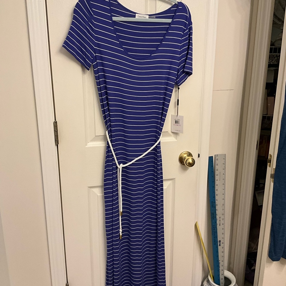 Calvin Klein t-shirt dress with rope belt. Size 6.